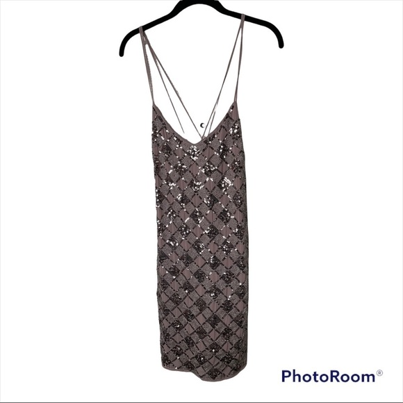 NEW ENDLESS ROSE x REVOLVE Lilac Purple Sequin Mini Slip Dress Medium - Picture 3 of 6